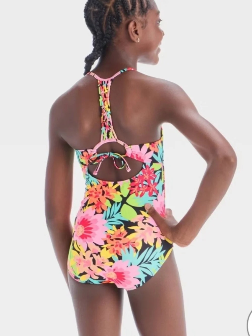 Art Class Girls Sunrise Blooms One Piece Swimsuit Size L | 10-12